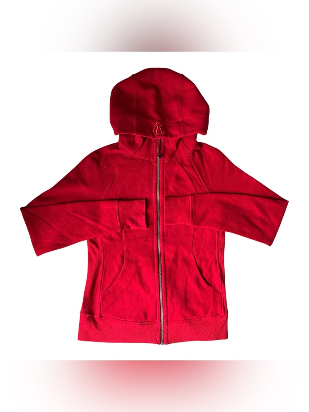 Lululemon Scuba Hoodie Classic Fitted Full-Zip Fleece Red Womens Size 8 EUC HTF